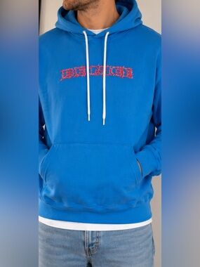 Nike Be Nice Blue Pullover Hoodie XL Embroidered Swoosh Back